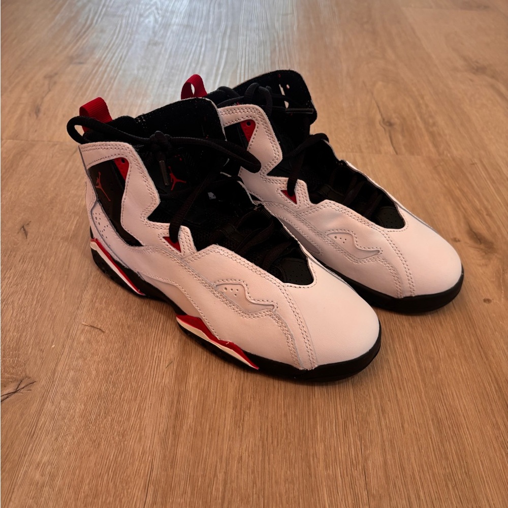 Jordan High-Top Sneakers in White, Black & Red size 2Y
